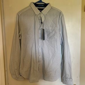 Denim & Flower small polka dot men’s long sleeve button down - large slim fit